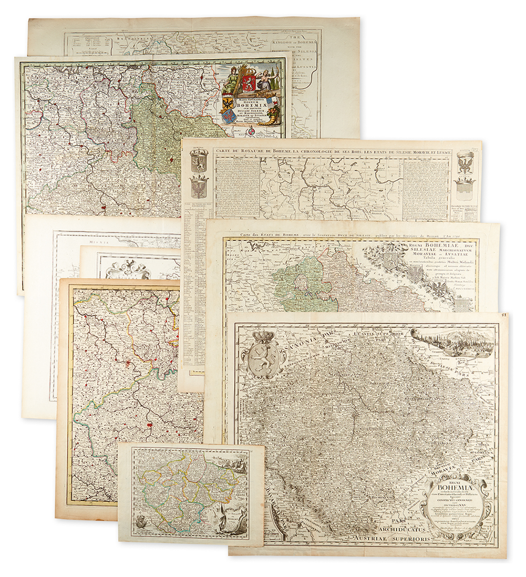 (CZECH REPUBLIC.) Group of 10 engraved maps of Bohemia.
